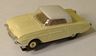 Atlas T-bird HO slotcar in light yellow with white roof