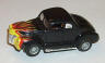 Tyco slot car '40 Ford Coupe, black with flames